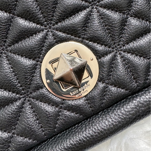 Kate Spade Astor Court Naomi Quilted Pebbled Leather Turn Lock Crossbody Bag - Picture 2 of 6